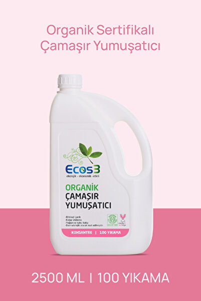 Ecos3 Organik Çamaşır Yumuşatıcı, Vegan Sertifikalı, Bitkisel, Extra Konsantr...