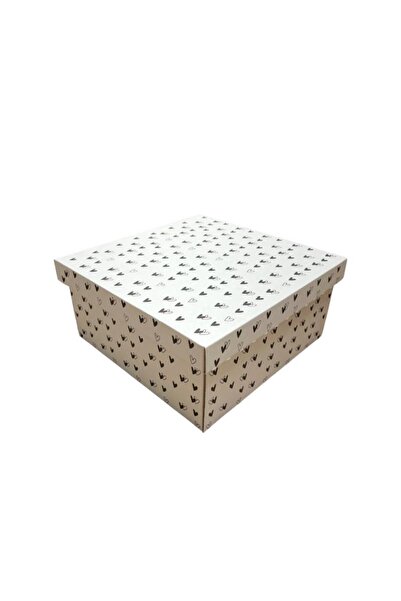 KOLİ KOLAY Siyah Kalpli Hediye Kutusu 25x25x12cm