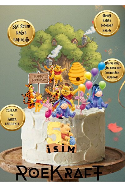 OEM Roekraft Winnie The Pooh Pasta süsü , Parlak Baskı Winnie The Pooh Seti