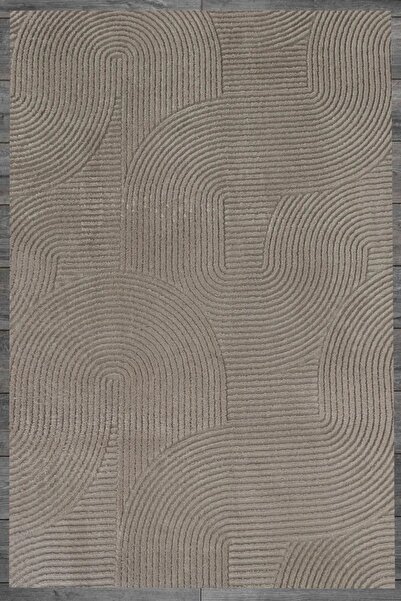 Merinos Rölyef Joy Bej Kaymaz Taban Kesme Halı Yolluk