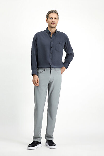 Kiğılı بنطلون قماش قطني / شينو بقصة عادية وقياس قياسي 6 دروب