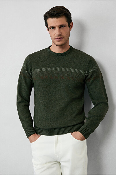 Kiğılı Woolen Patterned Crew Neck Knitwear Sweater - Regular Fit
