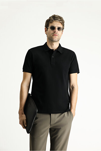 Kiğılı Μπλουζάκι με γιακά πόλο εφαρμοστό Κεντημένο 100% βαμβάκι