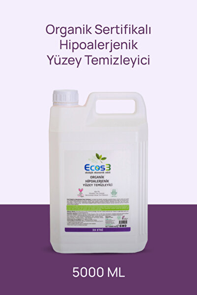 Ecos3 Organik Yüzey Temizleyici, Vegan Sertifikalı, Hipoalerjenik, Ekolojik, ...