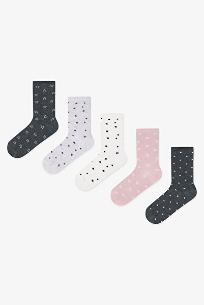 Penti Set de 5 șosete gri multicolore Dot Star
