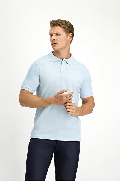 Kiğılı Polo Neck Slim Fit Embroidered 100% Cotton T-Shirt