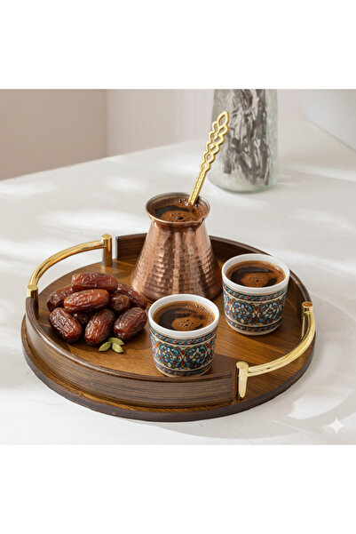 KB Luxury pallet with metal handle design, coffee tray 35 cm