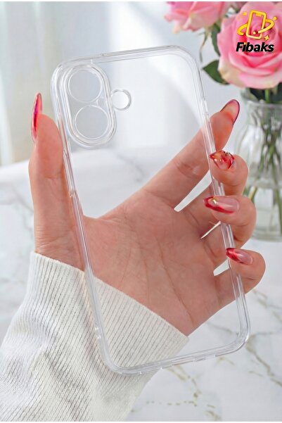 Fibaks iPhone 17 Kılıf Renksiz Şeffaf Kamerası Full Korumalı Yumuşak Darbe Em...