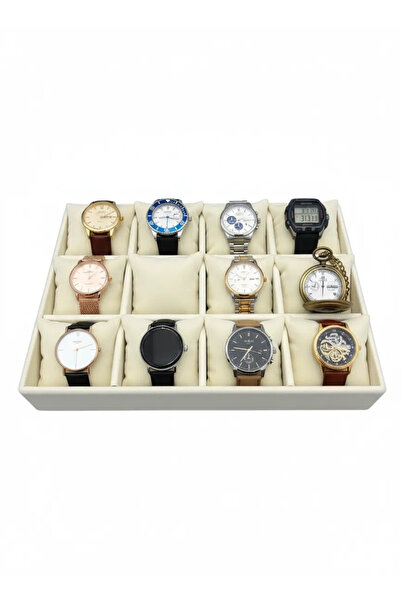 Aydın Decor Yerli Sertex Kuması Krem Renk Yastıklı Bileklik&saat Tablası