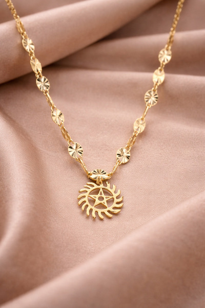 Ariş Değişim Sembolü Altın Kolye (Sesa Wo Suban)