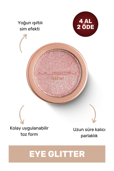 Muson Eye Glitter - Göz Simi 18 Pink
