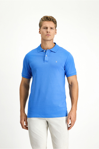 Kiğılı Polo Neck Slim Fit Embroidered 100% Cotton T-Shirt