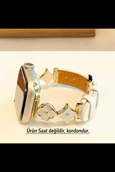 Alstrap حزام جلدي أنيق مرصع باللؤلؤ متوافق مع ساعة أبل 11-10 مقاس 42 ملم و5 و...