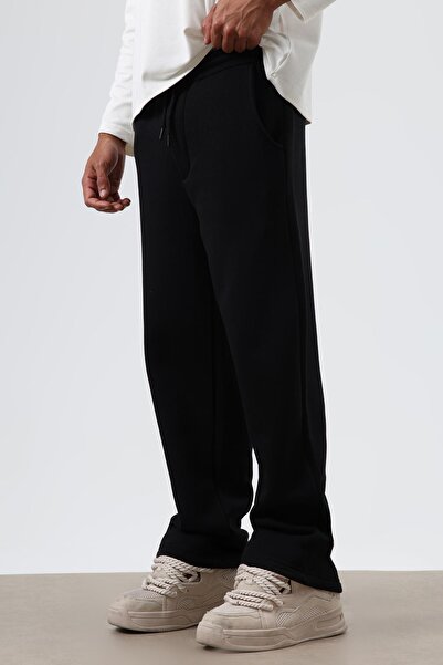 VAMOSCLO بنطال رياضي فضفاض قابل للغسل باللون الأسود