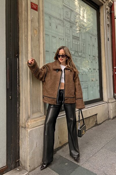 LACASE Uzun Kürklü Deri Ceket