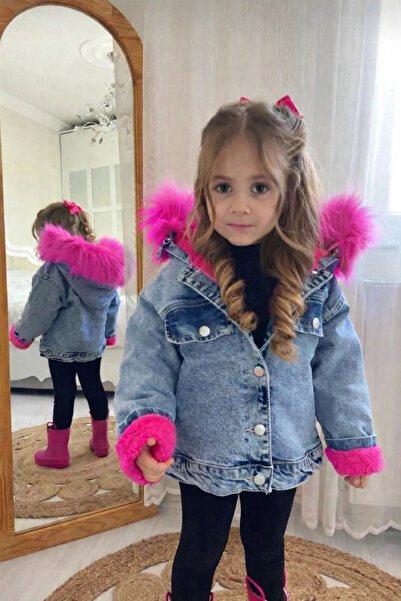 DUDOR KİDS Palton de blugi groase cu glugă pentru fetiță