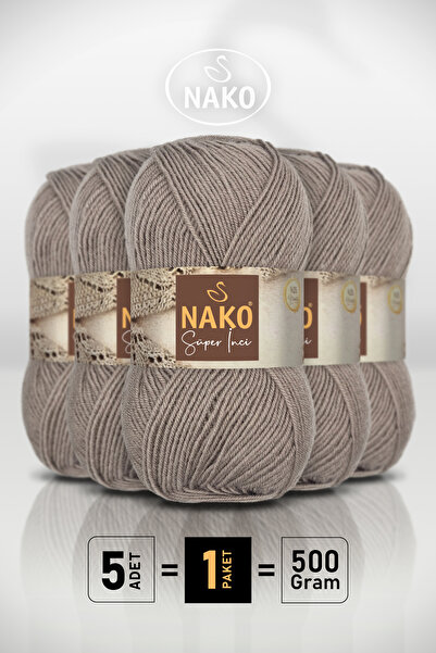 NAKO Super Pearl - 2000 Mink - 5 Pack - 100Gr/260M - Hand Knitting Yarn - Sca...