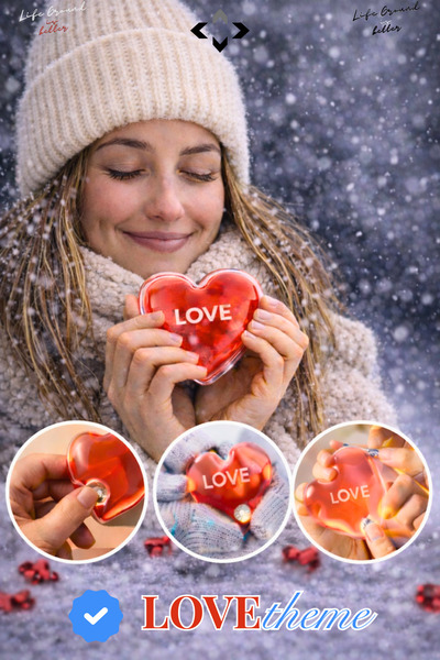 LİGROUND LOVE theme 1 Adet Kalpli Sihirli Jel Isıtıcı El Sobası Cep Isıtıcı S...