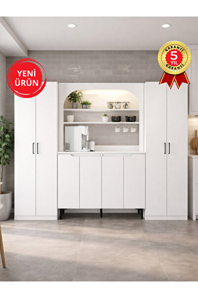 dorpek Melinta 4 Kapaklı LED'li Mutfak Dolabı & Tuco 2*2 Kapaklı 5 Raflı Çok ...