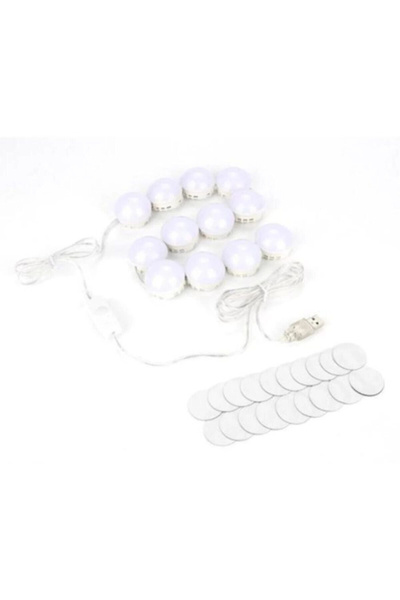 Genel Markalar 10 Ledli Makyaj Aynası Işığı  Ayarlanabilir Parlaklık 3 Renk B...