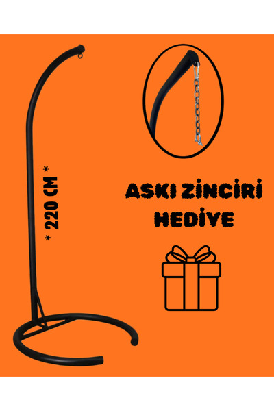 SİMURG SALINCAK VE DESİGN 220 Cm SİYAH Makrome Salıncak Ayağı