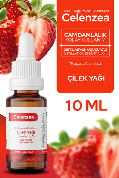 Celenzea Çilek Yağı %100 Doğal Bitkisel Uçucu Yağ Strawberry Oil 10ml