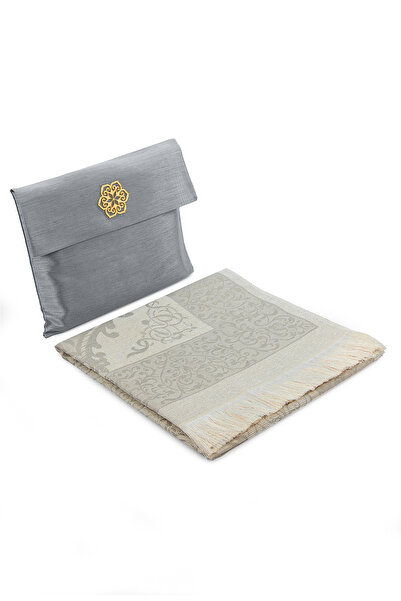 İhvan Covor de rugăciune din tafta cu husă Slub gri