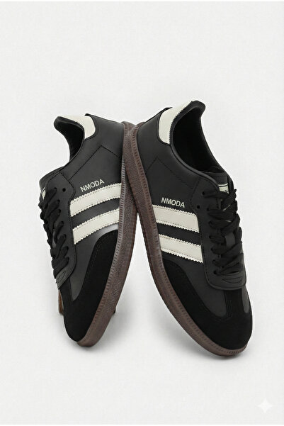 N MODA Pantofi sport unisex, negru, alb, cu talpă termică, cu dungi laterale