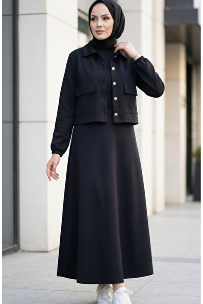 sefamerve Scuba Fabric Jacket Clothes Double Suit 0233-03 Black