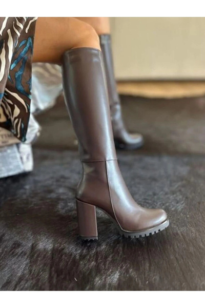 Lively Stylish Cizme cu toc cu platformă cu fermoar (8 cm) în stil casual