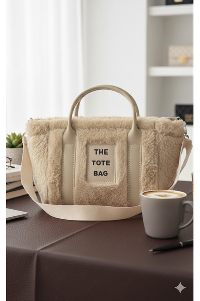 AngelBags Women's Mink Column Strap Fur Plush Crossbody Bag