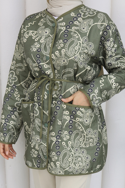 Grosh Fashion Etnik Desenli Kadın Ceket