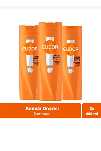 Elidor Anında Onarıcı Saç Bakım Şampuanı C Vitamini Keratin Seramid 400ml x3 ...