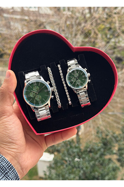 Tulpar Amor Series Lover Couple Wristwatch Set in Special Design Red Heart Box