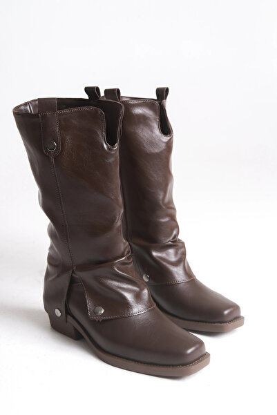 Lively Stylish Cizme de damă Jane cu vârf tocit, piele moale, căptușită caldă...