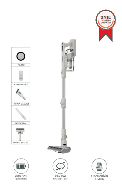 Torima Kablosuz Katlanabilir Hafif UV Işıklı Dikey Şarjlı Süpürge 300W 21KPa ...