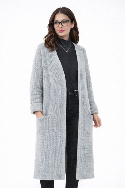 DM DİLAN MODA Women's Gray Color Standard Size Double Pocket Sleeve Foldable ...