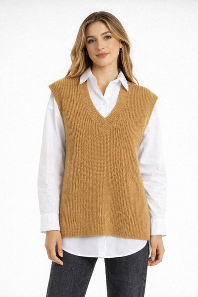 DM DİLAN MODA KADIN TRİKO STANDART BEDEN SÜVETER