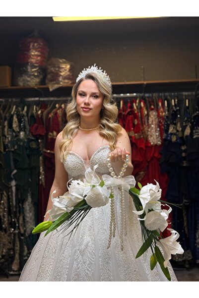 Bridal Luxe Blanche Éternelle gelin çanta çiçeği