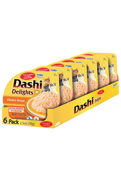 Inaba أكواب داشي ديلايت بالدجاج 70 غرام، عبوة من 6 قطع