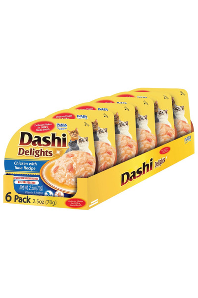 Inaba أكواب داشي ديلايت دجاج مع تونة 70 غرام، عبوة من 6 قطع