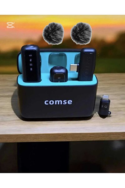 comse Sx6 Iphone Ve Type-c Uyumlu Kablosuz Yaka Mikrofonu Göstergeli Led Şarj...