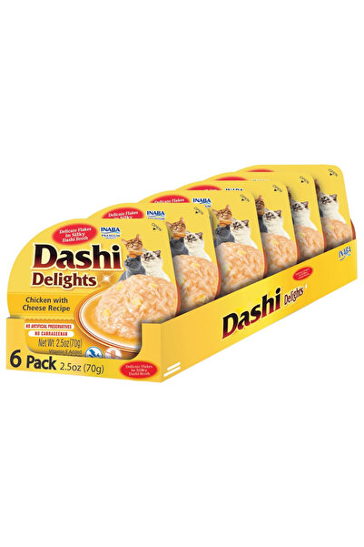 Inaba أكواب داشي ديلايت دجاج بالجبنة 70 غرام، عبوة من 6 قطع