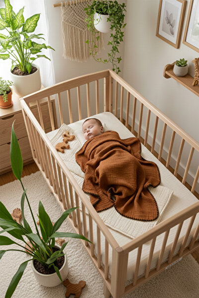 MAHFEL 4 Katlı %100 Pamuklu Müslin Bebek Battaniyesi