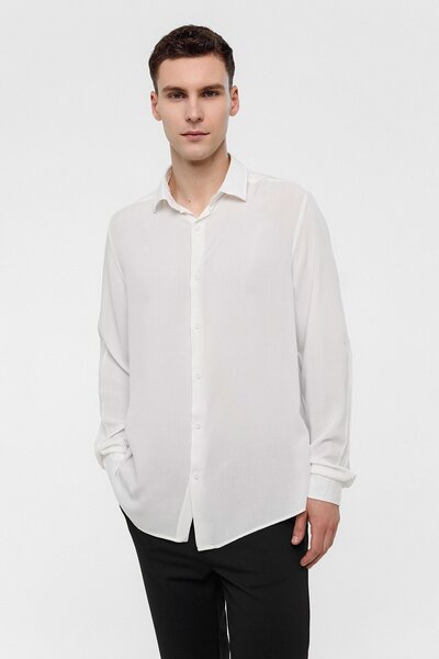 Back And Bond White Regular Fit Long Sleeve Shirt