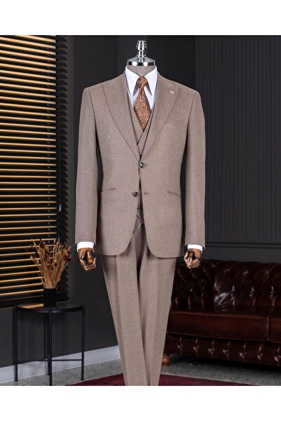 TerziAdemAltun Italian Style S Slim Fit Peaked Lapel Jacket Vest Pants Suit M...