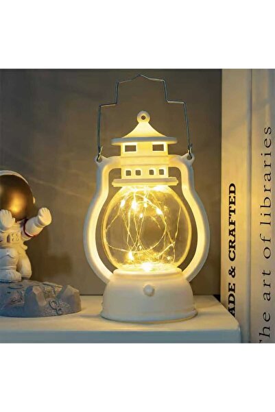 Party and Story زينة رمضان المضيئة على شكل فانوس لون أبيض 12 قطعة 12سم * 7.50سم