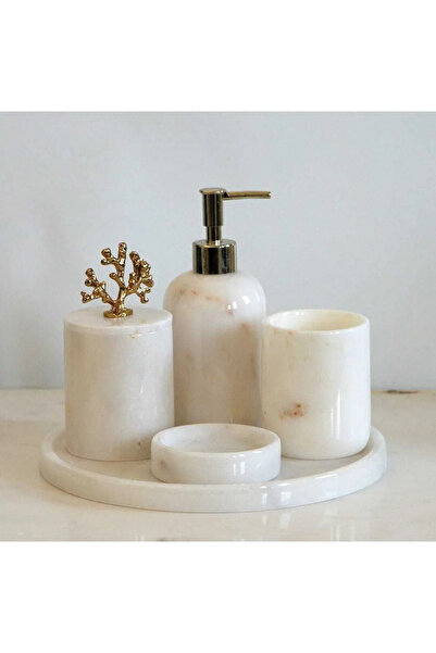 ALPİMER 5li Doğal Mermer Banyo Seti