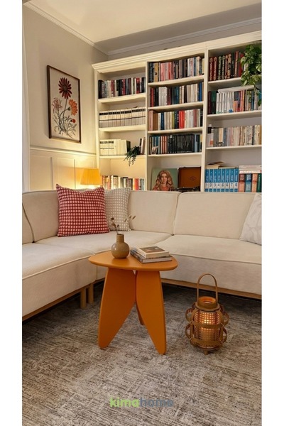 Kimahome Kelebek Görünümlü Dekoratif 3 Ayaklı Modern Ziğon Yan Sehpa 43 Cm