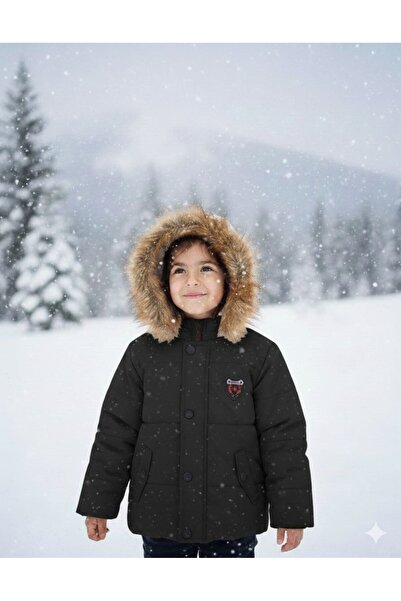 asiltr Palton pentru copii, cu glugă, rezistent la apă, cu blană în interior....